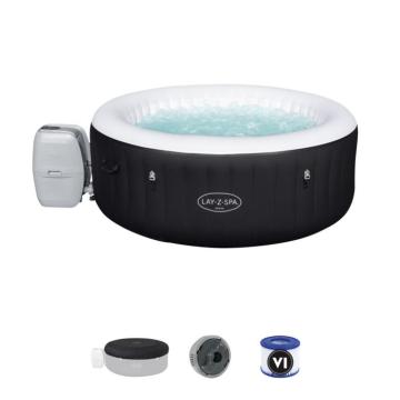 Bestway 60001 Miami Air Jet Swim Round Inflatable Spa Tub for Outdoor Use