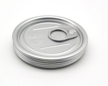 Aluminum fruit can lid with pull tab
