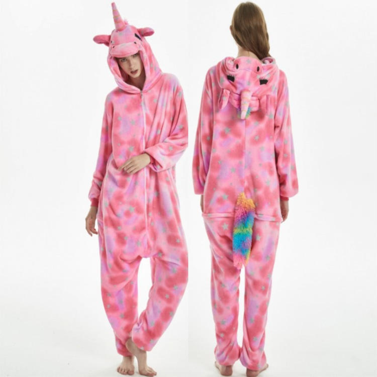 Cute Woman One Piece Hooded Pajamas Sleepwear