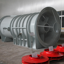 Industrial adjustable axial flow fan with movable blades