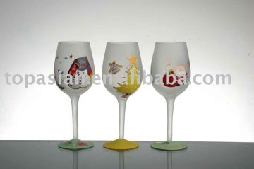 hand printed drinking glass