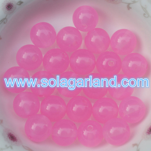 6-8MM en plastique acrylique translucide perles rondes couleur bonbon perles rondes à grosse boule