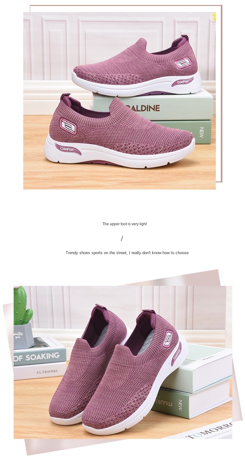 36-41 female Lightweight knitting Casual Walking Shoes Breathable Athletic Fitness Jogging Tennis Racquet Sport Running Sneakers