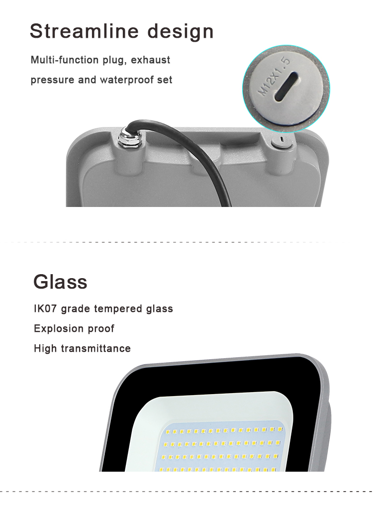 KCD 5000 lumen 50w led flood light parts price list