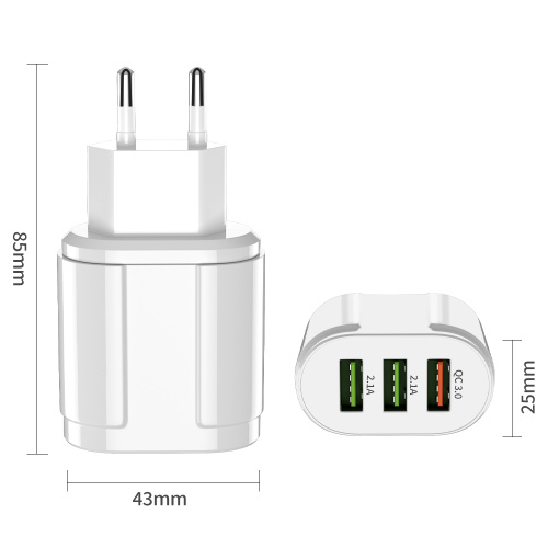 28W หลายพอร์ตเครื่องชาร์จ USB Wall Adapter