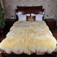 natural white genuine 8p fur rug sheepskin for bed spread
