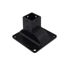 Black post base bracket for aluminum profile