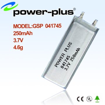 High Energy Density 250 Mah/3.7v Lithium Ion Polymer Batteries Packs