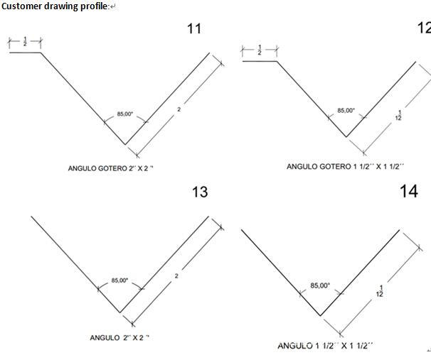 drawing profile of light steel keel wall channel