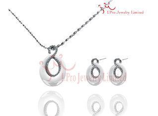 Latest Sweet Candy Sterling Silver Jewerly Sets White Ceram
