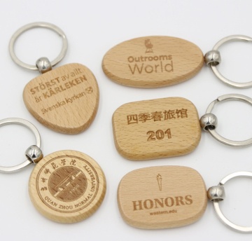 Wooden Key Tag with Split Ring
