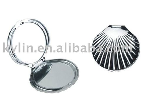 plastic double shell shape cosmetic mirror