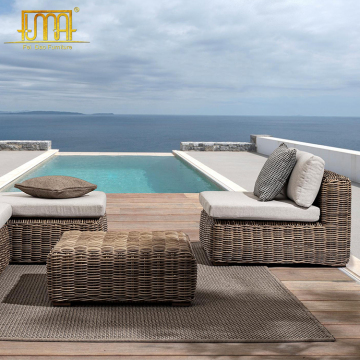 Natural Morocco Pe Rattan Garden Lounge Sofa Chair