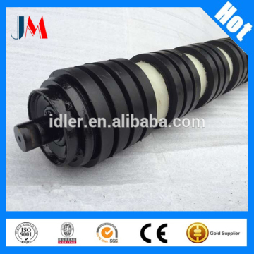 Friction aligning conveyor roller,rubber ring coated conveyor roller,conveyor friction roller