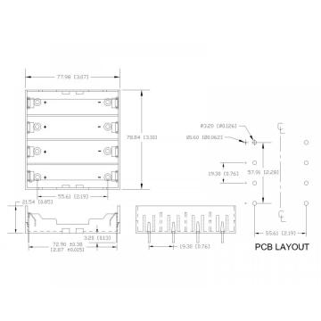 4 miếng giữ pin cho Li-ion 18650 nhúng