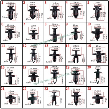 Toyota Bumper Clips - Nylon Plastic