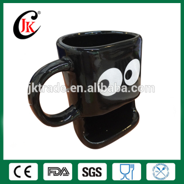 Wholesale custom color glazed ceramic mug cookie holder with biscuit holder