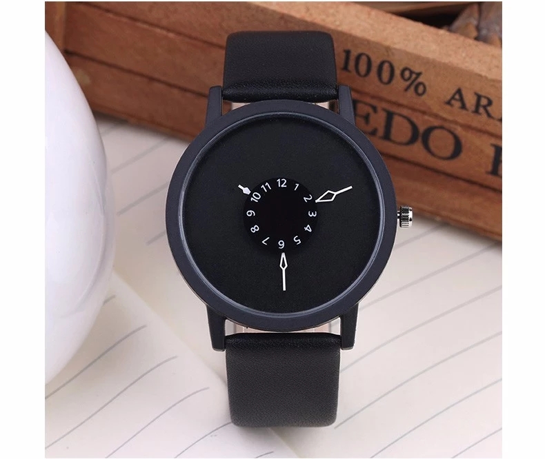 AliExpress 2019 Hot Sell Men Watches Round Dial Luxury Black Clock Classic Casual  Fashion Casual Quartz Clock Wristwatches