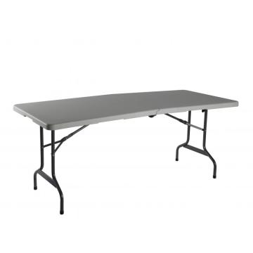 5 foot white plastic fold in half table