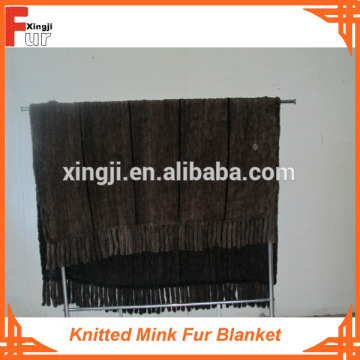 Real Fur Blanket knitted mink fur blanket