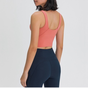 Boterachtige zachte yoga crop top met V-hals