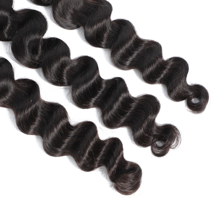 wholesale price wig cuticle aligned  Malaysian  human hair natural black loose deep wave 10A bundles