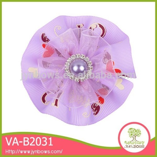 Purple flower Set auger pearl bud silk hair band