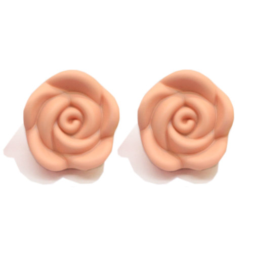 Kleurrijke Gemengde Matte Hars Rose Bloem Plaksteen Cabochon Met Geboorde Gaten Kunstmatige Rose Telefoon Case DIY Decor 22 MM