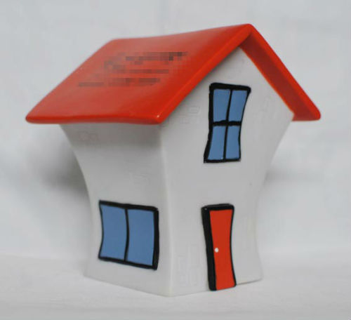 saving coin bank, house shaped coin bank, plastic coin bank