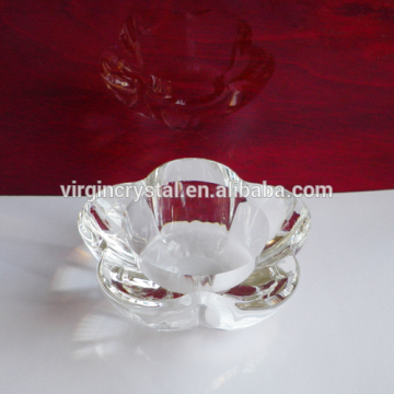 Wholesale flower Shape Design Crystal Tea light Candle Holders for wedding table centerpieces