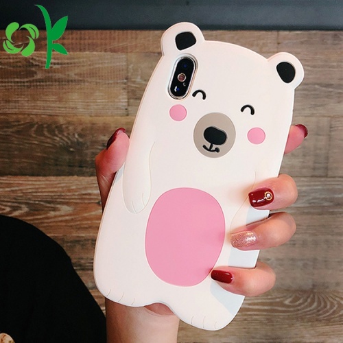 Caso de telefone de Silicone de forma de urso de desenhos animados para IphoneXS