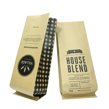 Stand Up Paper Bag Template with Coffee Design