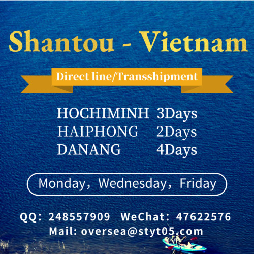 Shantou Port Seefracht Versand nach Vietnam