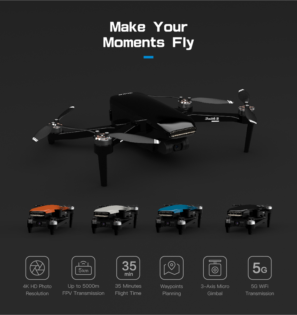 C-FLY 2020 NEW MODEL C-FLY Faith 2 drone with 4k camera 35mins flight time 5G Wifi FPV Optical Flow Function