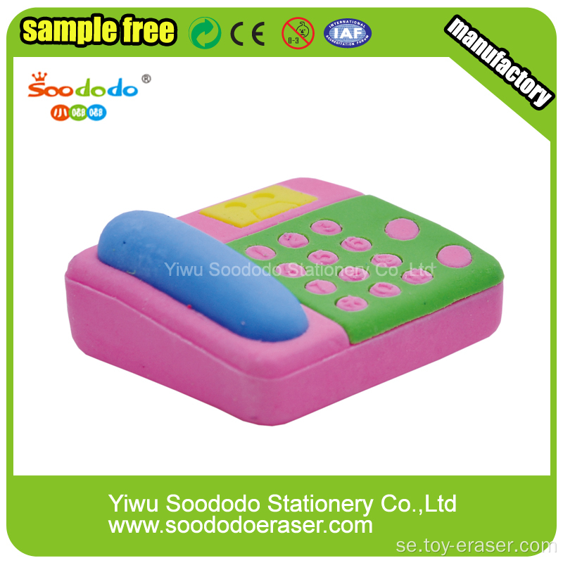 Pink Telefon suddgummi, högkvalitativ TPR Pencil pappers