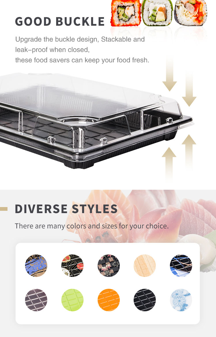 disposable plastic sushi box with lid