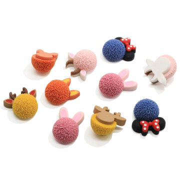 Kawaii Resin Cartoon Animal Deer Head Flatback Cabochons 3D Cartoon Deer Head Beads Αξεσουάρ μαλλιών DIY