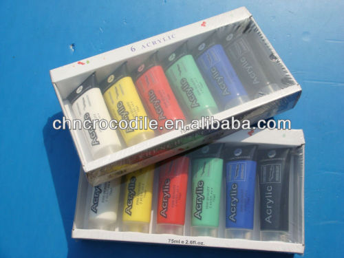 6 colors 75ml tempera paint sets, waterbased acrylic paint, non toxic acrylic paint, EN71-3,EN71-9                        
                                                Quality Choice