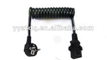 Spiral cable with CEE 7/7 Schuko plug IEC 320 C13 connector