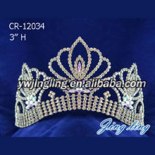 3 pulgadas Oro novia Tiaras coronas Pageant