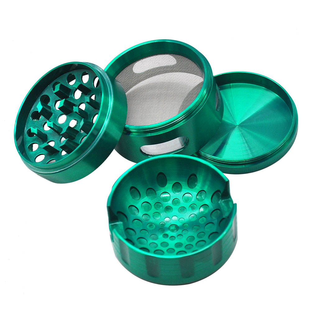 Zinc alloy 63MM 4 parts Herb grinder Weed grinder with see-through window herb crusher smoking accessories