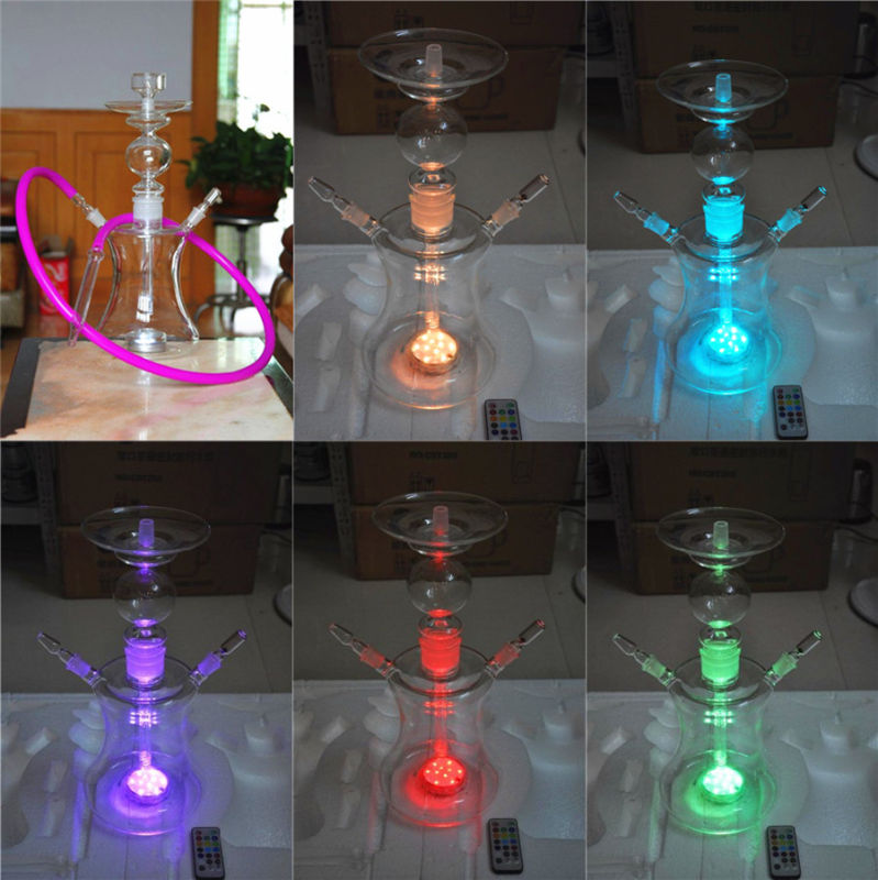 Wholesale LED Glass Hookah, Russia Shisha Hookah, New Design 50cm Hookah Shisha