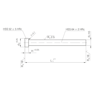 ISO8020円筒ヘッドパンチHSS WS HWS素材