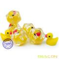 Bescon Yellow Duck 20 faces jeu de 5, Duck D20 5pcs