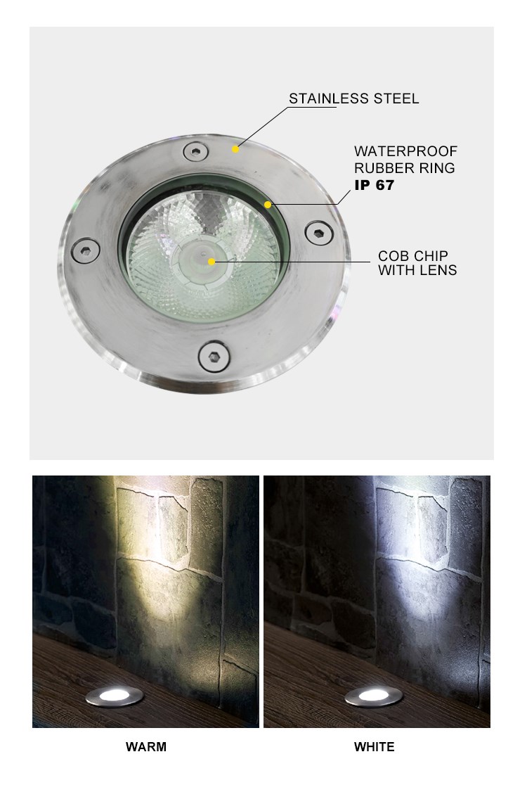 Luz impermeável led luzes subterrâneas ao ar livre