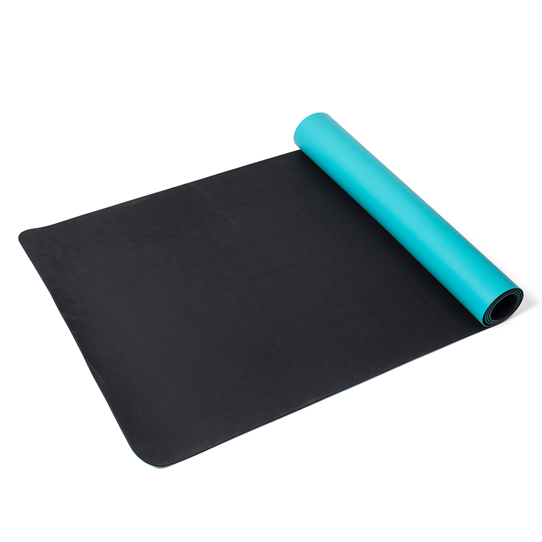 1/2 inch extra thick high density exercise laminated solid color two double layer yoga pu rubber mat for pilates fitness