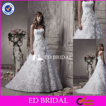 B006 lastest princess criss cross bodice wedding dress