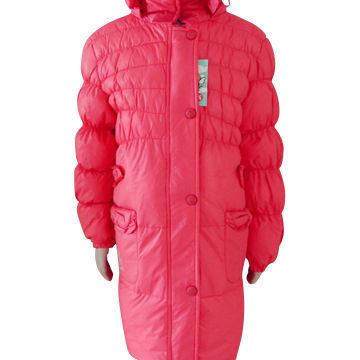 Girls' down jacket, long style