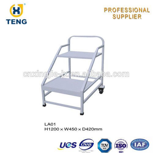 Durable Metal Trolley Ladder for Supermarket