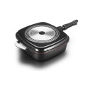 Black Aluminum Die-casting Square Double Grill Pan